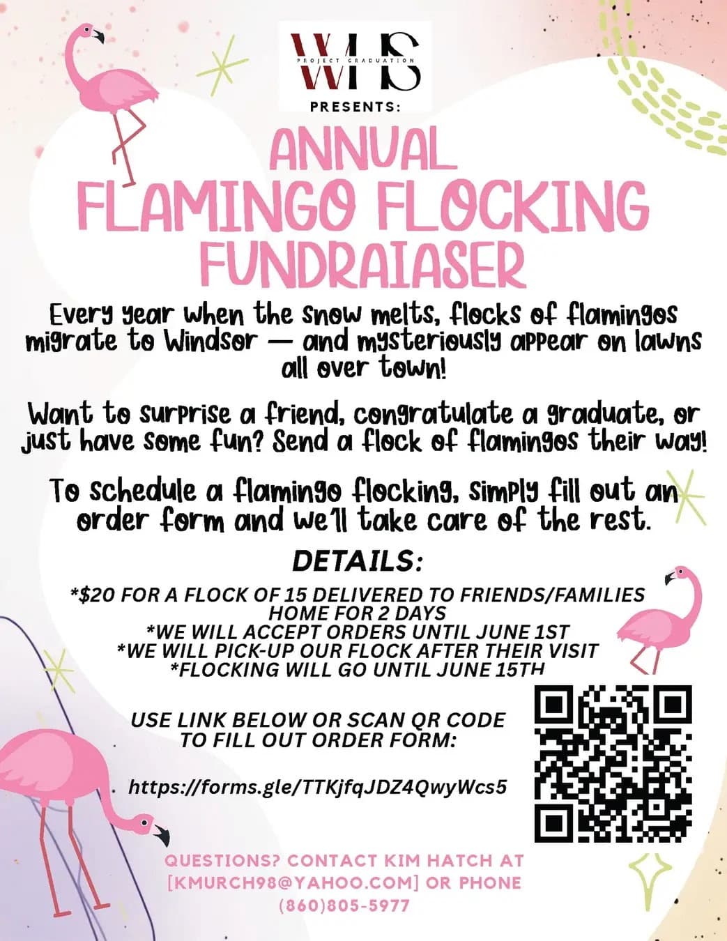 Annual Flamingo Flocking Fundraiser Flyer