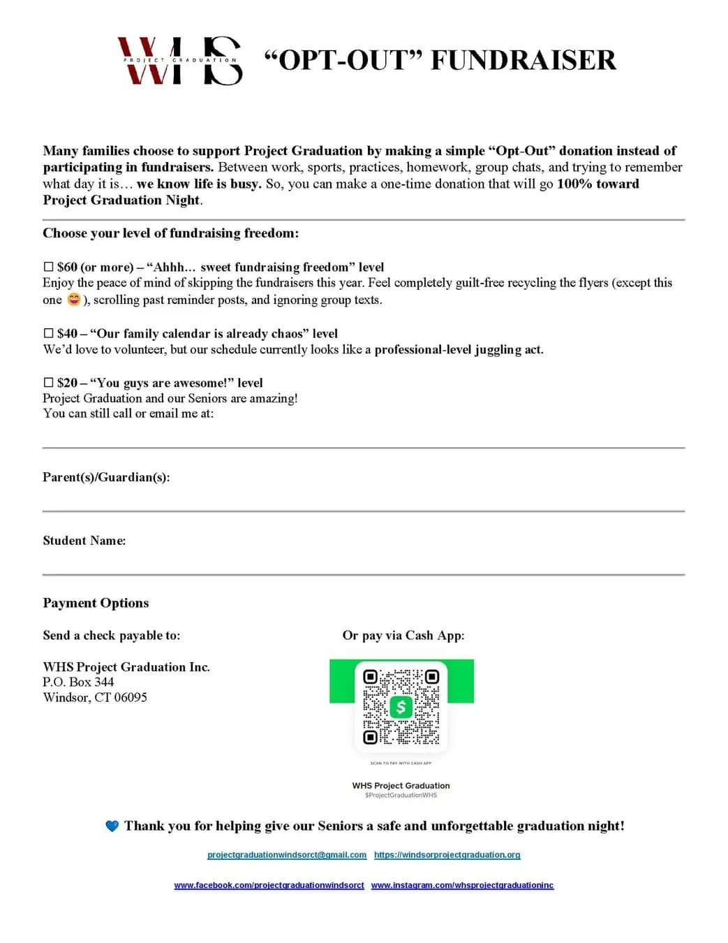 Opt-Out Fundraiser Flyer